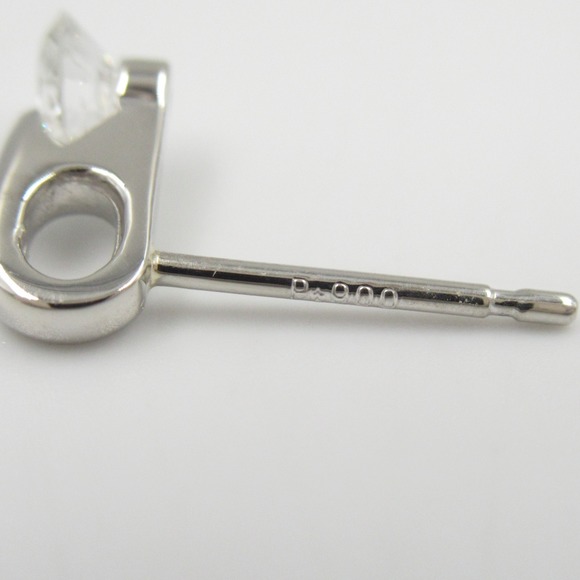 LuxUness Platinum Diamond Earrings Jewelry Natural Material Earrings - Picture 5 of 7